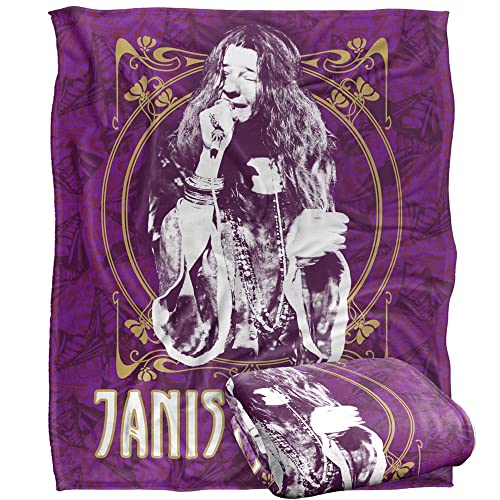 Janis Joplin Janis Gold Framed Silky Touch Super Soft Throw Blanket 152 X 127 cm