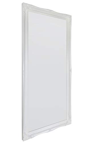 MirrorOutlet Full Length Leaner Ornate Tall Floor standing shabby Chic White wall Mirror: 167 x 76cm