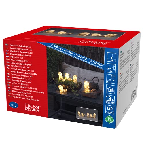 Konstsmide Christmas Outdoor Figures Decoration/Outside Lights LED Acrylic Five Baby Pandas/Outdoor Lighting (IP44) / 40 Warm White LEDs/Transparent Cable