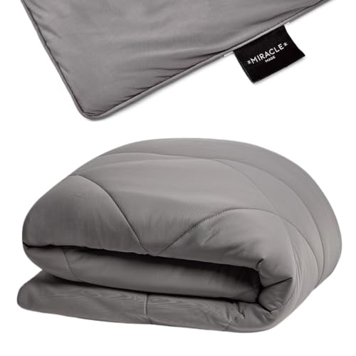 Miracle Made Soft Cooling Comforter ??? All-Season Silver-Infused Cozy Cotton Fabric ??? Lightweight, Hypoallergenic Bedding for Hot Sleepers, Queen Size Blanket, Stone