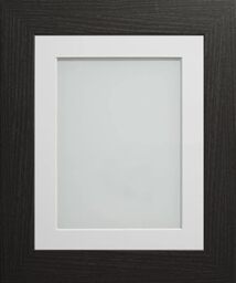 Frame Company Watson Black Picture Photo Frame fitted with Perspex, 10x10 inch with Off-White Mount for image size 5x5 inch