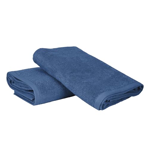 Ruggeri - Set of 2 Bath and Shower Towels 70 x 140 cm - 100% Pure Cotton Extra Soft - Towels Collection - Let's Color! (Blue)