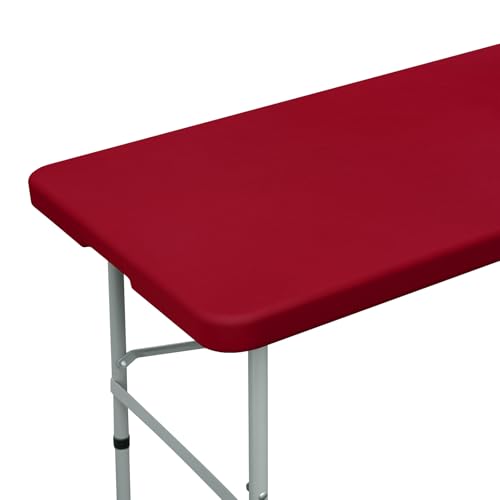 NEWISHER Fitted Rectangle Tablecloth 36 x 60 Inch Elastic Table Cloth Stretch Spandex Table Cover Burgundy Washable Polyester Table Top Cap Cover for Dining Picnic Camping Indoor and Outdoor