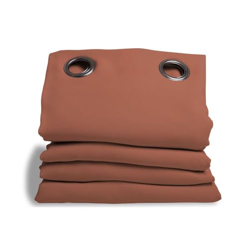Moondream DecibelControl™ 3-in-1 Noise Cancelling Curtain - Noise Insulation - Thermal Winter + Summer - 100% Blackout - Patented Technology - Made in EU - Eyelets - Red MC7005 - 135L x 250H cm