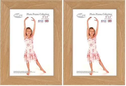"Inov8 Framing Photo Frame, Wood, Lime Oak, 6""x4"" (15.24cm x 10.16cm) (Pack of 2)"