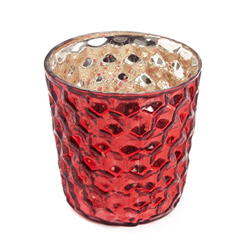 Insideretail 48-Piece Mercury Glass Bubble Wedding Tea-Light Holders, Red, 7 x 7 x 7 cm