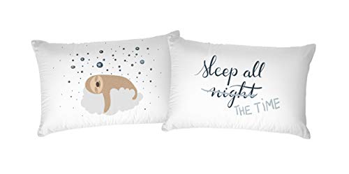Italian Bed Linen Printed Pair of Pillow Cases Digital Printing, PRINTED-23, 52 x 82 cm