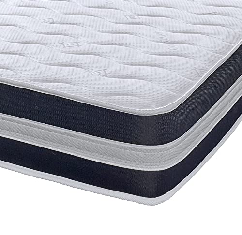 eXtreme comfort ltd B3D AirFlow Hybrid Kingsize Mattress 150x200cm, 20cm Deep Memory Foam and Open Coil Spring Mattress, Medium Soft Comfort, Breathable AirFlow Border, UK Made Mattress in a Box