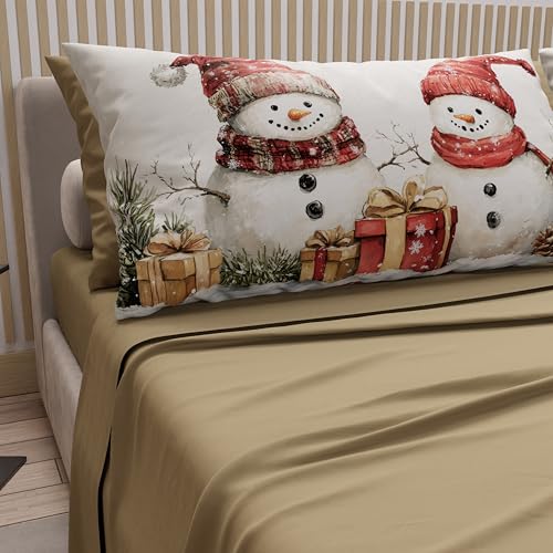 PETTI Italian Artisans - Cotton Sheets with Christmas Digital Print Pillowcases, Christmas Double Sheets, Maxi Double Bed Set, Puppet 01 Dove Grey, 100% Made in Italy