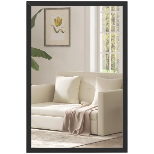 HOMCOM Decorative Rectangular Wall Mirror Wall-Mounted 60 x 40 cm Black