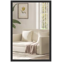 HOMCOM Decorative Rectangular Wall Mirror Wall-Mounted 60 x 40 cm Black
