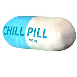 MRJ Products Chill Pill Pillow - Blue Preppy Cute Trendy Room Decor Aesthetic Throw Pillows, College Dorm Teenager Y2K Teacher Doctor Nurse Lawyer Student Friend Sister Birthday for her