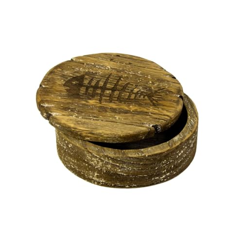 Nauticalia Round Box with Fish Bones, 13cm
