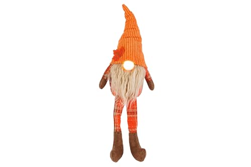 Cosy Home Christmas Gnome Textile Figurine, Orange, 15 x 10 x 31 cm