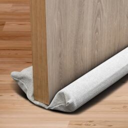 CUQOO Oxford Double Draft Excluder – Water Proof Snow Proof 600D Oxford Fabric Door Draft Excluder - Premium Under Door Draught Excluder - 70 to 90 cm Adjustable Door Draft Stopper - Light Grey