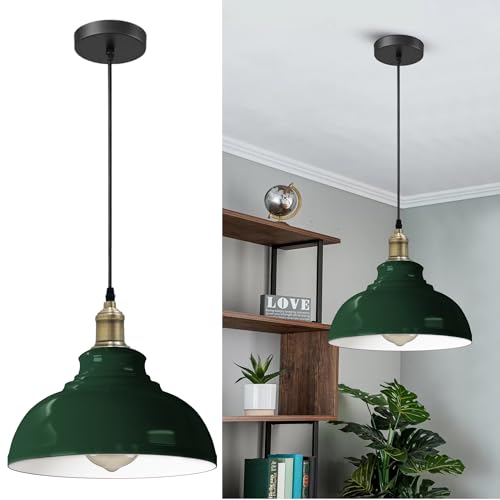 LEDSone Vintage Style 29cm Curvy Dome Shaped Pendant Light 95cm Adjustable Hanging Ceiling Pendant Light Fitting for Restaurants and Any Other Stylish Places