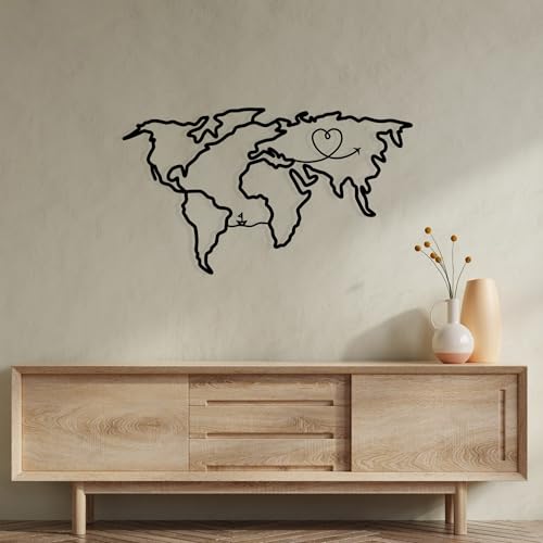 Stylish Black Decorative Metal Wall Accessory, 65 x 38 cm, 100% Metal, 1.2 mm Thickness, Perfect for Modern Home Decor & Unique Wall Art