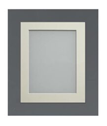 Frame Company Watson Grey Picture Photo Frame fitted with Perspex, 6x4 inch with Ivory Mount for image size 4x3 inch