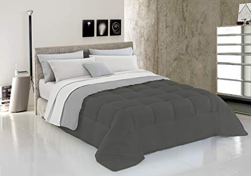 Italian Bed Linen Winter Duvet, Light Grey/Dark Grey, 1 Place, 150 x 200 cm