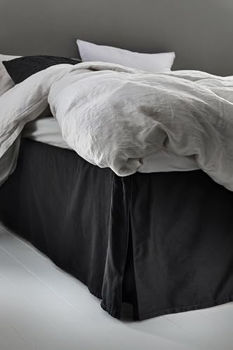 Jotex Colour Bed Skirt Organic Cotton Bed Skirt, Height 45 cm - Black, 120 x 200 cm