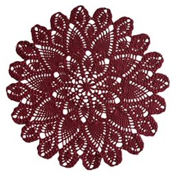 Phantomon 20 Inch Lace Doilies Table Placemats Handmade Crochet Cloth Round Coasters Knitted Doilies for Tables Sofa Cover, 100% Cotton (Burgundy)
