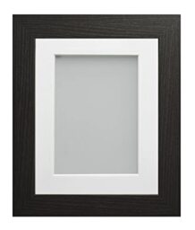Frame Company Watson Black Picture Photo Frame fitted with Perspex, 20x16 inch with White Mount for image size 16x12 inch