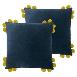 furn. Hoola Pom-Pom Feather Filled Cushion - Twin Pack
