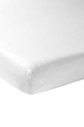 Meyco Home Basic Jersey Plain Fitted Sheet for 1 Person (Flat Sheet with Soft Jersey Quality, Made of 100% Cotton, thanks to All-Round Elastic, Breathable, Dimensions: 90 x 200 cm), White