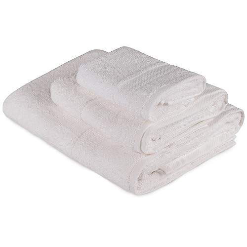 WELL HOME MOBILIARIO & DECORACIÓN Towel Set (3 Pieces) White