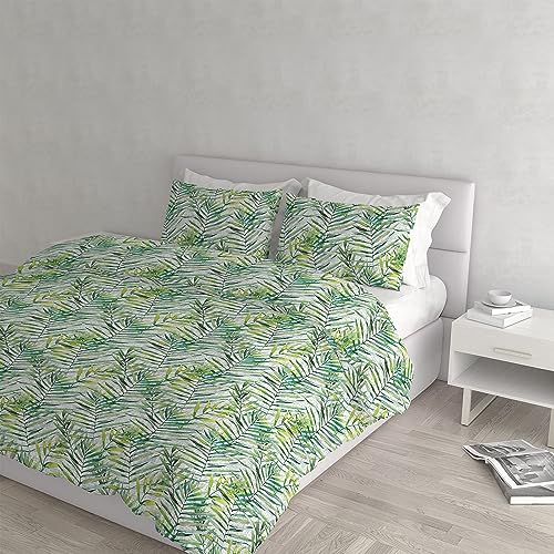 Italian Bed Linen Dafne Printed Duvet Cover Set, Microfibre, Honolulu, Double