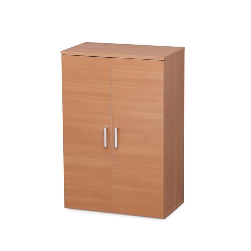Iris Ohyama Shoe Cabinet, Shoe Cabinet storage, Wooden Shoe Cabinet, Shoe storage cabinet with 2 doors and shelves, Modular & Design, Entry, Bedroom, 35x60x90, SR-6035, Light Brown
