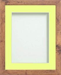 Frame Company Allington Rustic Photo Frame with Lemon Bon Bon Mount, 9x7 for 8x6 inch, fitted with perspex