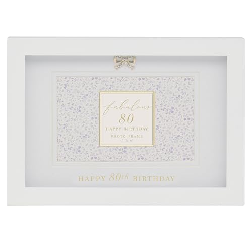 Lesser & Pavey Hearts Design Madelaine Happy 80Th Birthday Frame Wooden For Poster & Photos - Stylish Frame For Home & Office - Decorative Frames For Wall & Tabletop - Memorable Gift For Women & Men