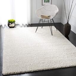 Safavieh Shag Rug for Living Room, Dining Room, Bedroom - August Shag Collection, Short Pile, in Ivory, 162 X 159 cm