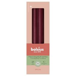 Bolsius - Smooth Taper Candles - Red Metallic - 24.5 cm - Pack of 32 - Decorative Candles - No Palm Oil