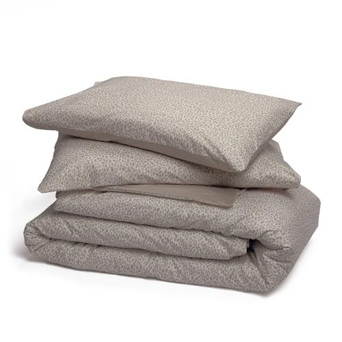 Foppapedretti Notte & Natura Double Bed Duvet Cover with 2 Pillowcases Petals Sand 100% Cotton, Made in Italy