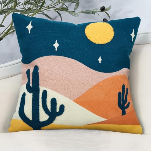 JASEN Abstract Boho Pillow Covers 20x20 inch, Soft Mid Century Mountain Decorative Throw Pillows for Couch Bed Sofa Bedroom???Only 1 Pillow Cover???