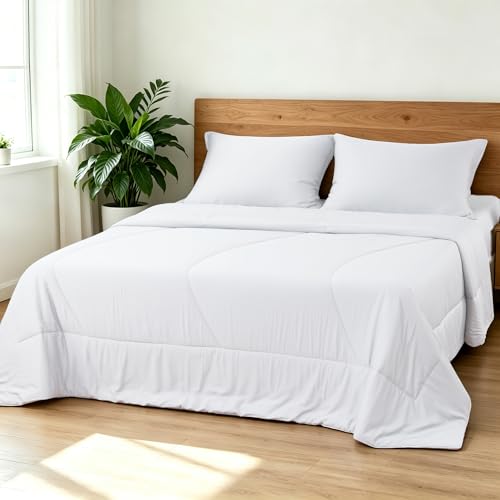 Bamboo Viscose Summer Comforter/Blanket Twin Size- Ultra Soft & Breathable Comfort - Perfect Medium Weight for Snuggling Without Overheating - Stay Cool & Cozy All Night