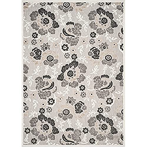 Safavieh Oxford Indoor/Outdoor Area Rug, Woven Polypropylene Carpet in Grey / Dark Grey, 243 X 340 cm