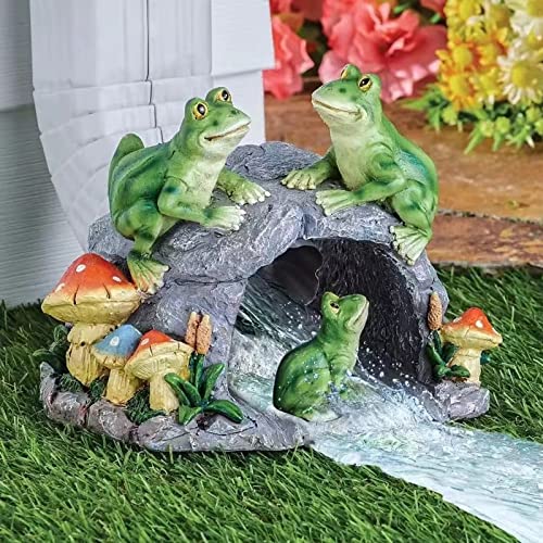 Gutter Downspout Extension Decorative Statue, Frog Statues 3?????4??? Gutter Downspout Splash Block Extender, Outdoor Patio Lawn Ornaments, Animals Statue Decorative for Gutter Downspout Guardian Rain