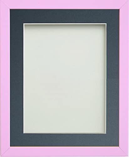 Frame Company Jellybean Range Pink Wooden 10x8 inch Picture Photo Frame with Blue Mount for Image 6x4 inch * Choice of Colours & Sizes* Fitted with Perspex