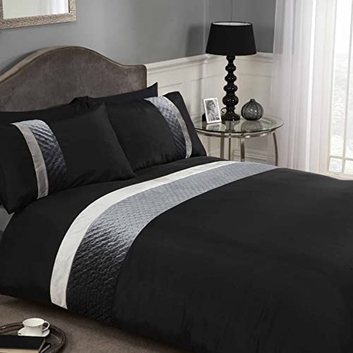 Rapport Home Luxury Preminum Deco Superking Black Duvet Cover Set