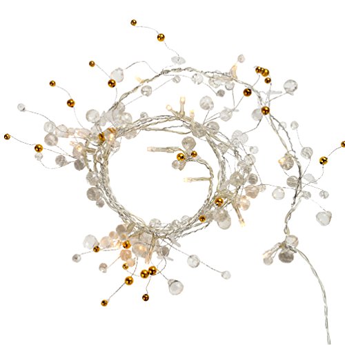 WeRChristmas Pre-Lit Jewel Garland with 20-LED Lights Christmas Decoration, 1.8 m - White