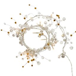 WeRChristmas Pre-Lit Jewel Garland with 20-LED Lights Christmas Decoration, 1.8 m - White