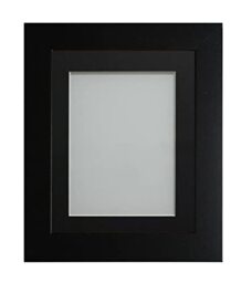 Frame Company Watson Matte Black Picture Photo Frame fitted with Perspex, 20x16 inch with Black Mount for image size 15x10 inch