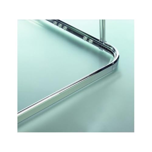 Spirella Shower Curtain Rail for Corner Shower Curtain in Surprise Aluminium 80 x 80 cm Shiny Finish - Sliders Included