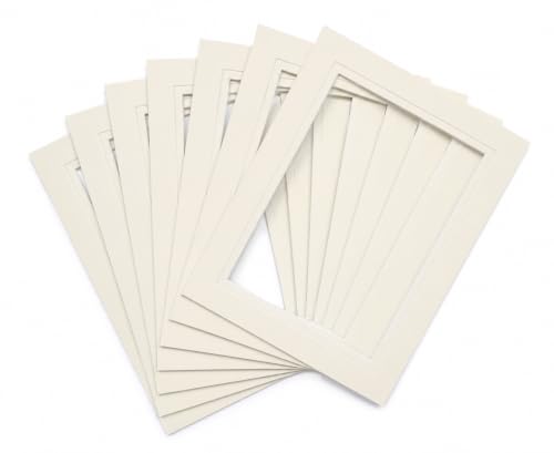 Frame Company Pack of 10 Ivory V-Groove Mounts, 10x10 for 5x5 - Fits a 5x5 photo, External Mount Size 10x10, Pack of 10, Acid-Free