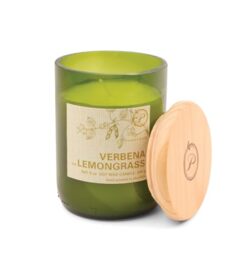 Paddywax Scented Candles Eco Green Artisan Candle in Recycled Glass Vessel, 226g, Verbena & Lemongrass