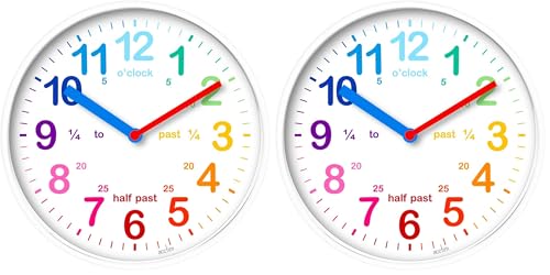 Acctim 22522 Wickford Kids Wall Clock in White (Pack of 2)
