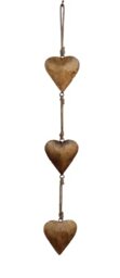 Mie Creations Vintage Metal Heart Wall Hanging Art, Gold Accent Hearts Shaped Bedroom Wall Decor - Gifts for Him Her, Decorations for Couples, Farmhouse Country Rustic Love Heart Decor - Golden 27''
